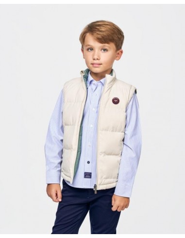 CHALECO REVERSIBLE BEIG Y VERDE