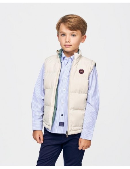 CHALECO REVERSIBLE BEIG Y VERDE