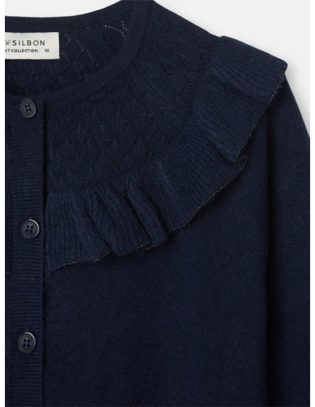 CARDIGAN AZUL MARINO VOLANTE