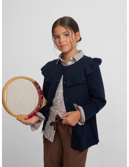 CARDIGAN AZUL MARINO VOLANTE