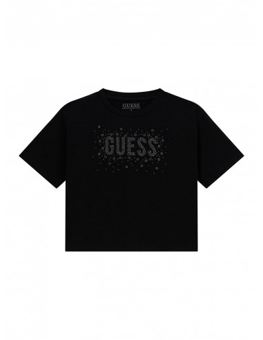 CAMISETA NEGRA CON LOGO PIEDRITAS