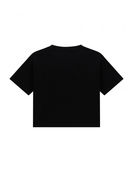 CAMISETA NEGRA CON LOGO PIEDRITAS