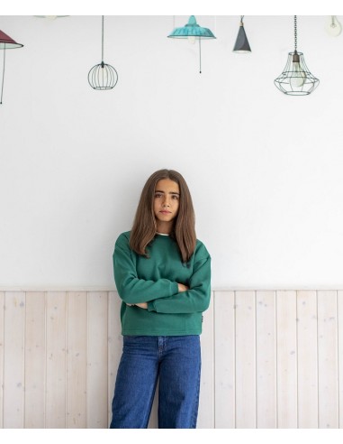 SUDADERA VERDE CON LOGO NEGRO