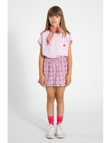 CAMISETA LILA BOLSILLO A