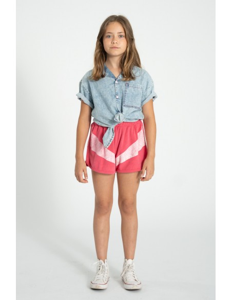 SHORTS PINK/WHITE TOALLA