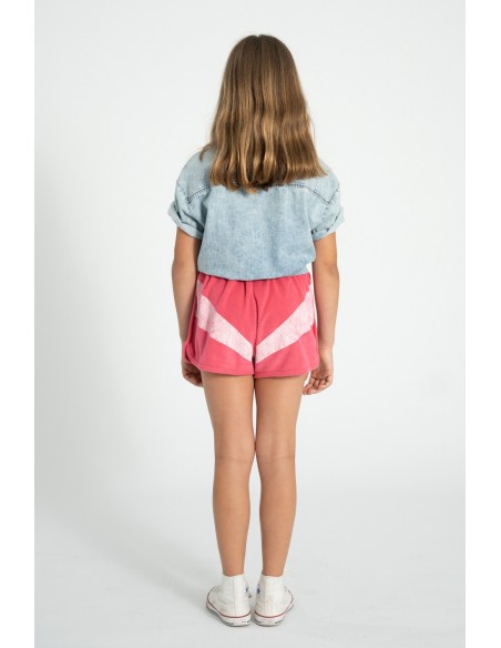SHORTS PINK/WHITE TOALLA