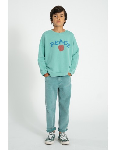 SUDADERA  TURQUESA PEACE