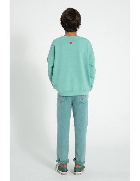 SUDADERA  TURQUESA PEACE
