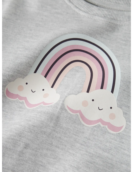 SUDADERA GRIS ARCO IRIS