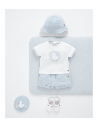 CTO CAMISETA+SHORT CELESTE CUA CUA