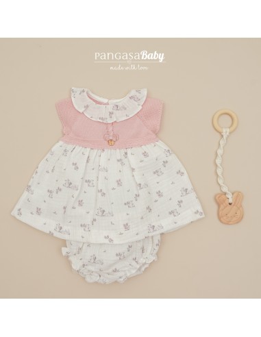 VESTIDO CONEJOS+BRAGUITA ROSA EMPOLVADO