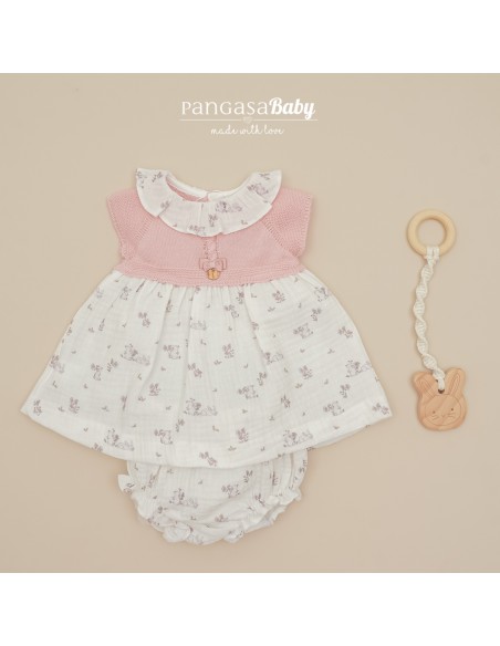 VESTIDO CONEJOS+BRAGUITA ROSA EMPOLVADO