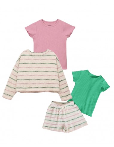 SHORT RAYAS MALVA/VERDE