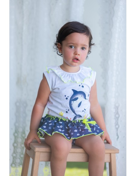CAMISETA DELFIN+BRAGUITA MARINERA
