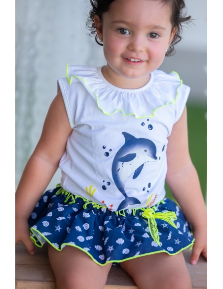 CAMISETA DELFIN+BRAGUITA MARINERA