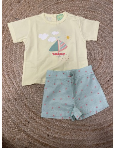 CAMISETA+PANTALON VERDE PECES