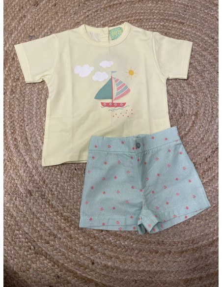 CAMISETA+PANTALON VERDE PECES