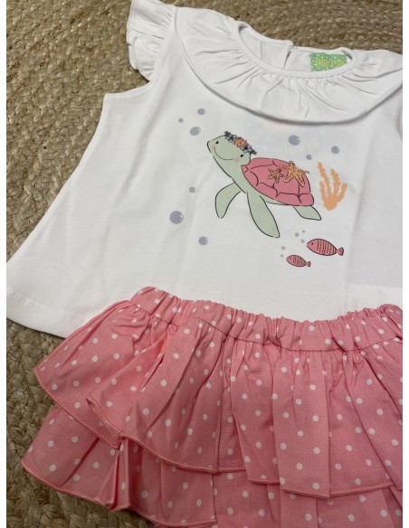 CAMISETA+BRAGUITA LUNARES ROSA
