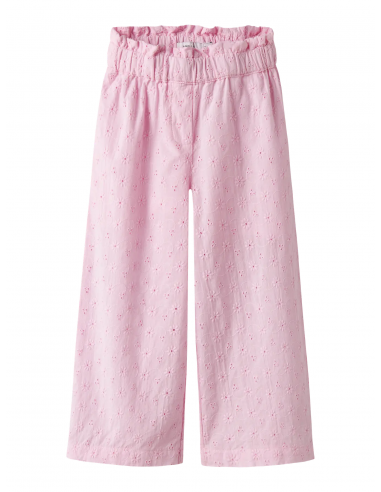 PANTALON ROSA FLOR BORDADA 