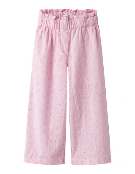 PANTALON ROSA FLOR BORDADA 