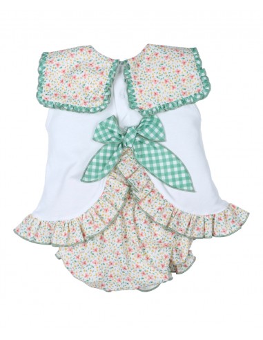 CONJ. CAMISETA RATITA+BRAGA FLORES VERDE