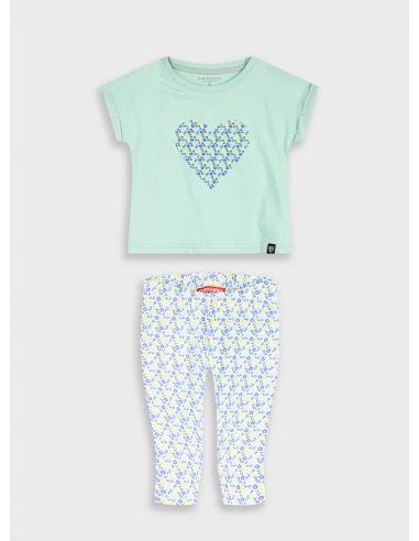 CAMISETA CORAZON+LEGGING CORTO