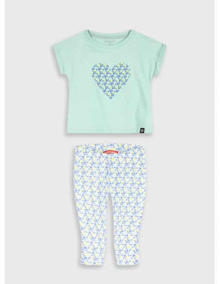 CAMISETA CORAZON+LEGGING CORTO