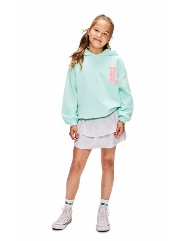 SUDADERA VERDE MINT/ROSA FLUOR CAPUCHA