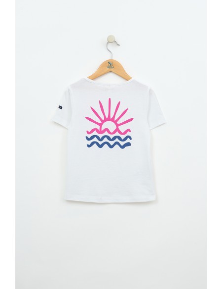CAMISETA BLANCA  ATARDECER ESPALDA