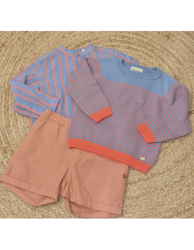 JERSEY RAYAS AZUL/CORAL