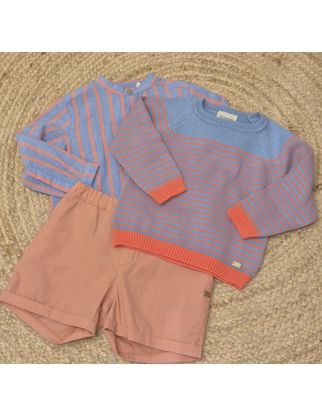 JERSEY RAYAS AZUL/CORAL
