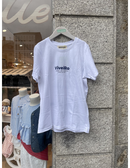 CAMISETA BLANCA LETRAS AZULES NIÑOS