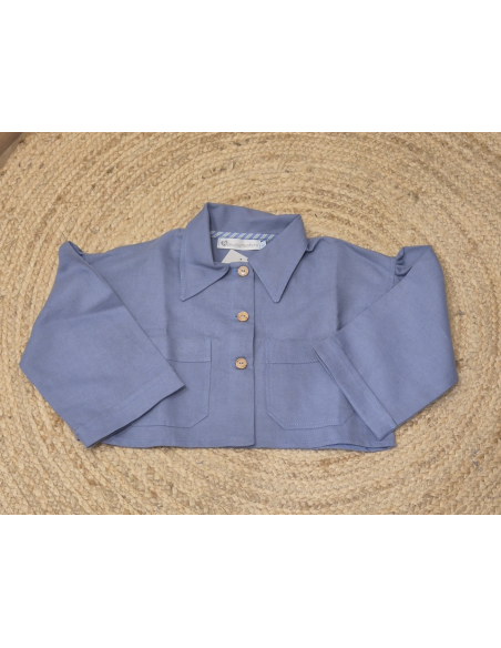 CHAQUETA  AZUL MANGA FRANCESA