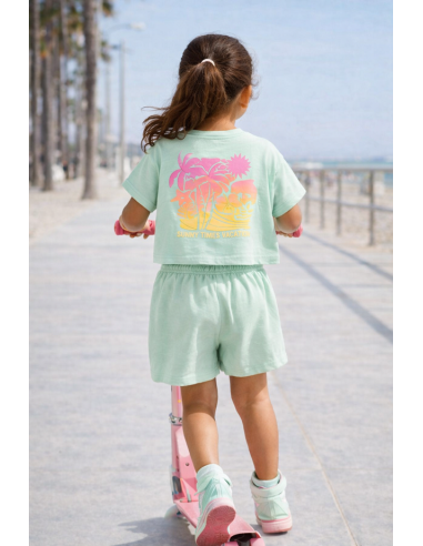 CAMISETA+SHORT DELFIN VERDE AGUA