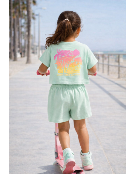 CAMISETA+SHORT DELFIN VERDE AGUA