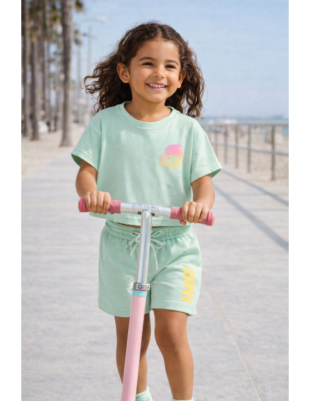 CAMISETA+SHORT DELFIN VERDE AGUA