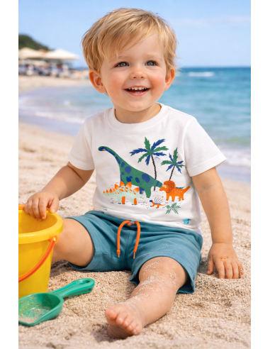 CAMISETA DINOS+BERMUDA AZUL