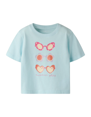 CAMISETA  AZUL GAFAS