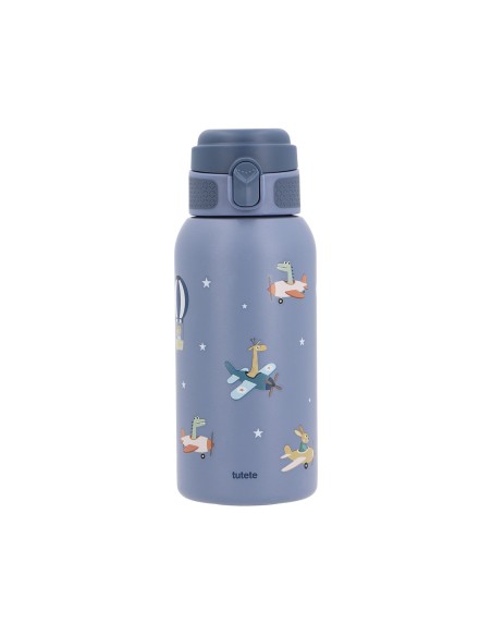 BOTELLA DE ACERO TERMICA PLANES AZUL