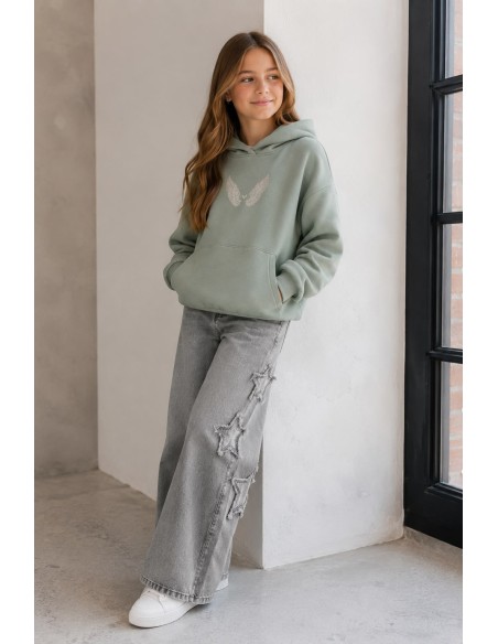 PANTALON CULOTE ESTRELLAS GRIS