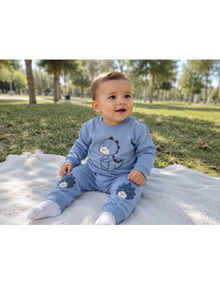 CONJ. SUDADERA+JOGGER AZUL DINOS