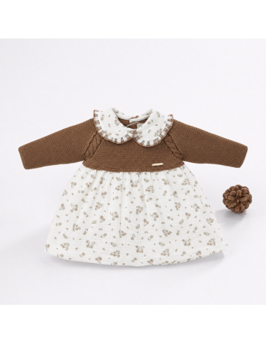 VESTIDO FLORES CHOCOLATE+BRAGUITA