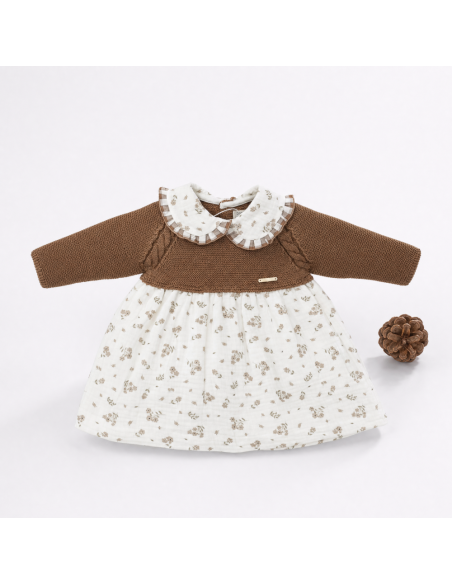 VESTIDO FLORES CHOCOLATE+BRAGUITA