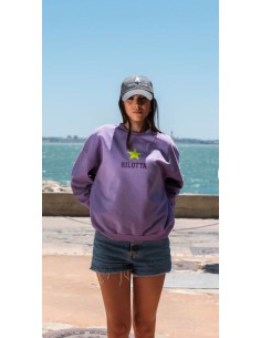 SUDADERA STAR GLITTER MALVA/AMARILLO FLUOR 2