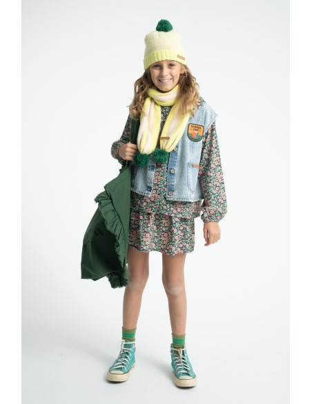 FALDA GREEN MULTICOLOR FLORES