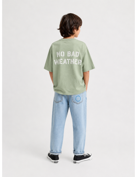 CAMISETA OLIVE GREEN SUN&CLOUD PRINT 