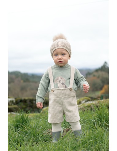 PANTALON CORTO PANA TIRANTES LEDICIA NATURAL