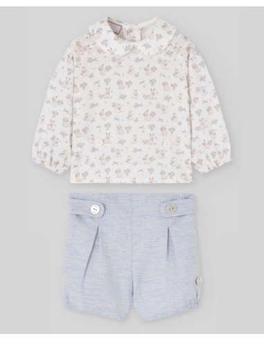 CONJ. BLUSA+BOMBACHO AZUL TIZA VAL 