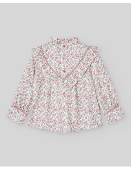 BLUSA ESTAMPADA FLORAL ROSA ATARDECER
