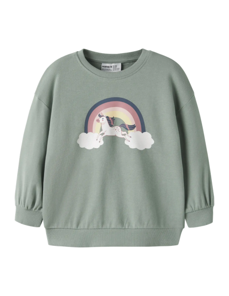 SUDADERA VERDE UNICORNIO
